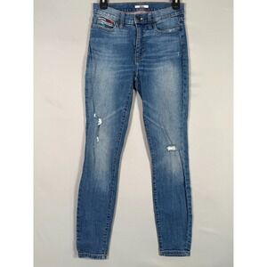 Tommy Hilfiger Distressed Jeans Slimming Technology Women 2 27x28.5" Ankle‎